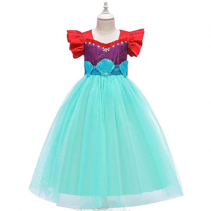 Baige Kids Sereia Ariel Princess Girl Dress Dress Halloween Performance Cosplay Costume MRY002
