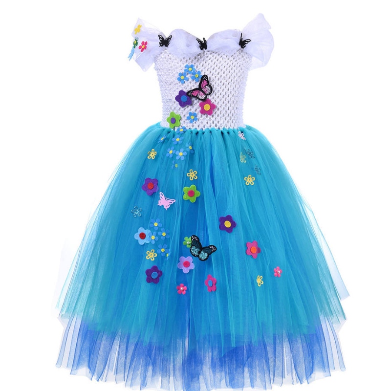 Vestido de fantasia da Encanto Mirabel para meninas cosplay Isabela madrigal princesa Halloween vestido com copos brincos