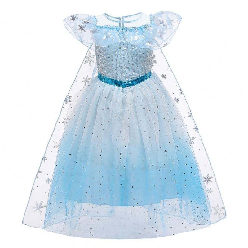 Baige Cosplay Party Dress Up Belle Princess Girls Dress Costume Princesa Elsa Anna Halloween Fairy Kids Dress BX1683