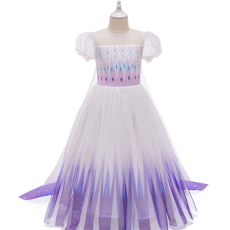 Nova princesa Anna Elsa 2 Dress for Kids Birthday Party Blue Dresses
