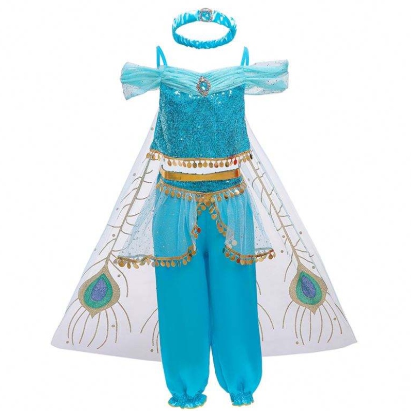 Baige Halloween Princesa Jasmine Girl Long Pants With Chak Kids Princess Fancy Figurt Bx1638