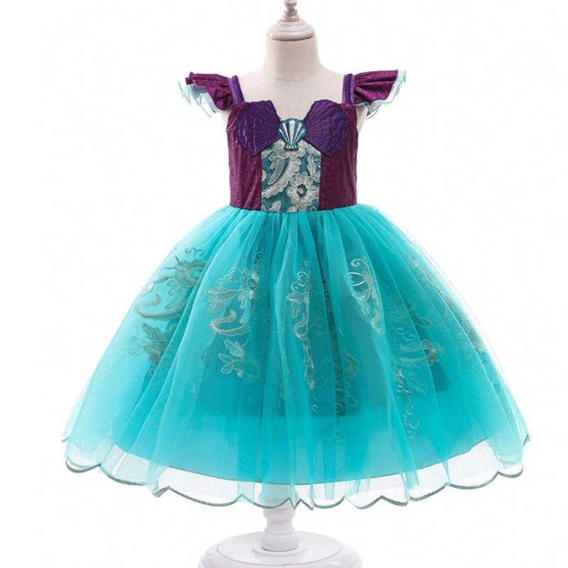 Baige Girls Sereia Ariel Princess Dress Cosplay Trajes for Baby Girl Mermaid Dress Up Children Halloween Roupas