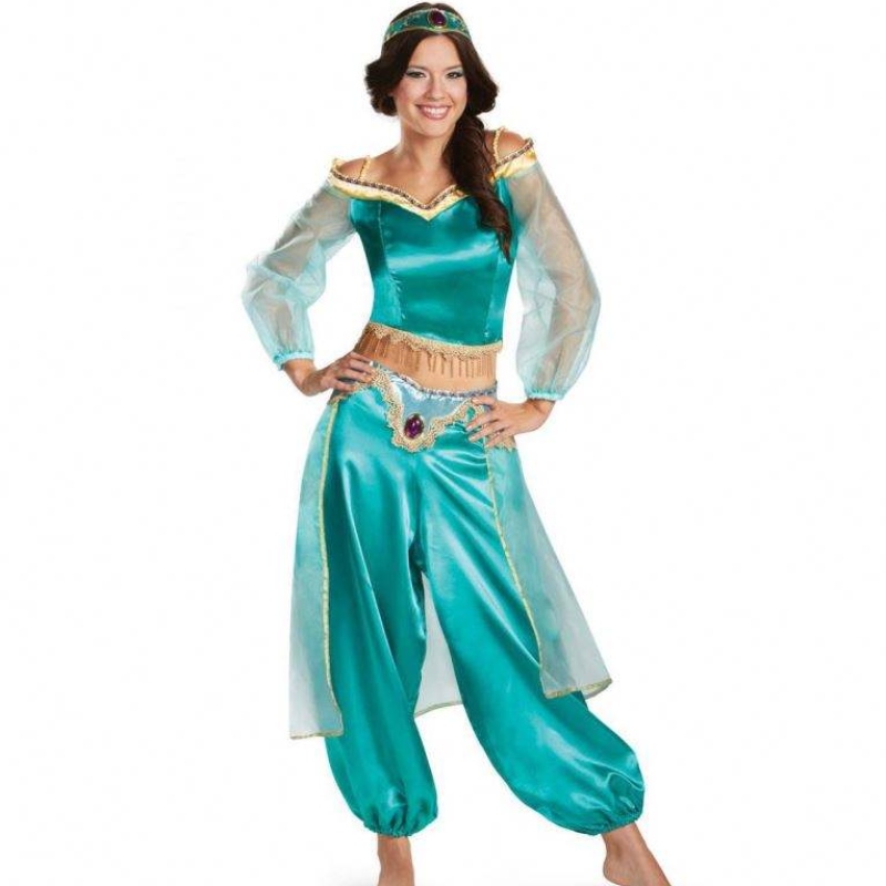 Jasmine Princess Dress Vestido adulto Cosplay Halloween Fantas -fase de cosplay desgaste