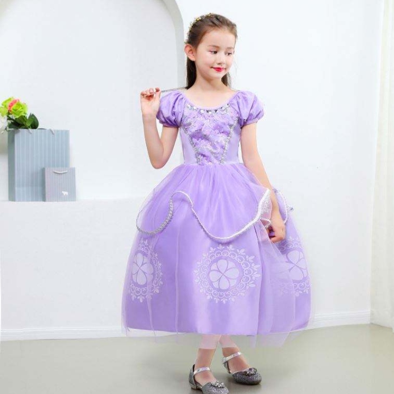 Traje de Halloween para crianças Princesa Sofia Dress Girls Girls Princess Sofia Dress Dress Dress Dress Cosplay Costume