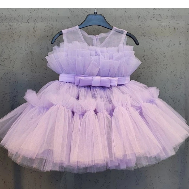 Vestidos de festa de princesa para meninas para o vestido denoite para crianças sem mangas tule infantil infantil
