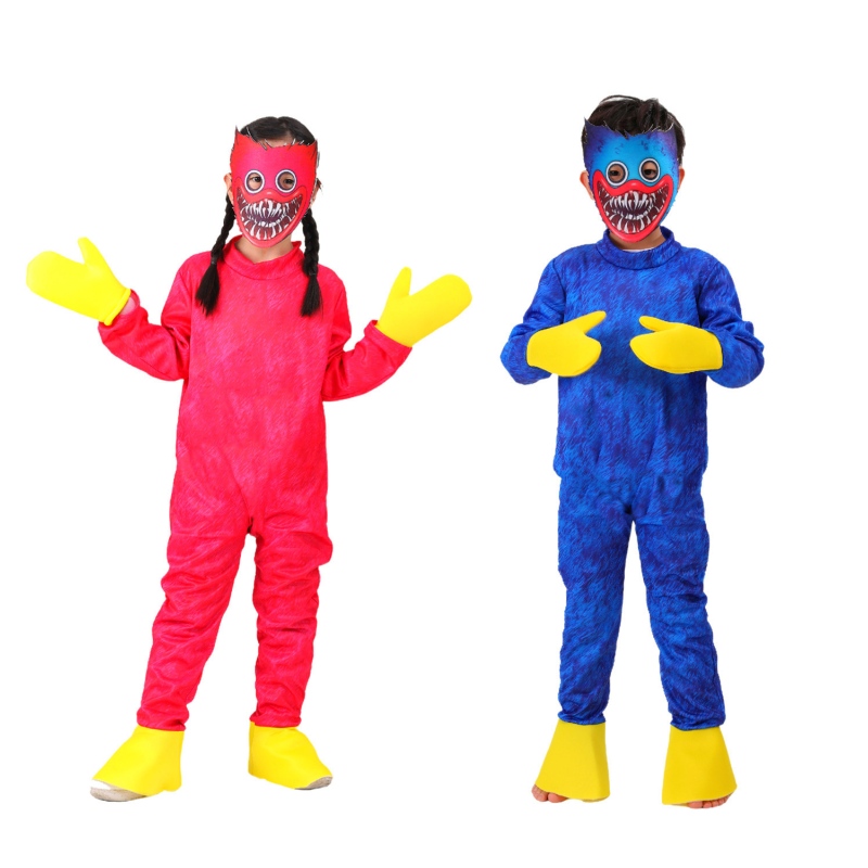 3 Peças personagem de jogo Poppy Playtime Bodysuit Halloween Poppy Cosplay Mask Children\'s Anime Cosplay Costume