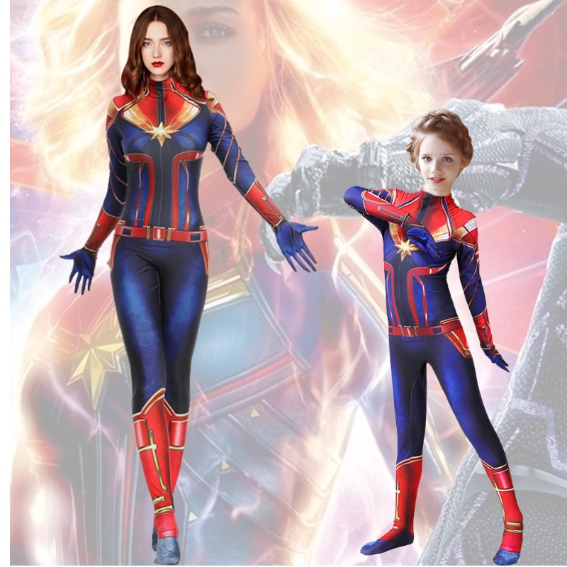 Capitão da Women Marvel Hero terno infantil as calças de colheita de macacão Cosplay Costumes