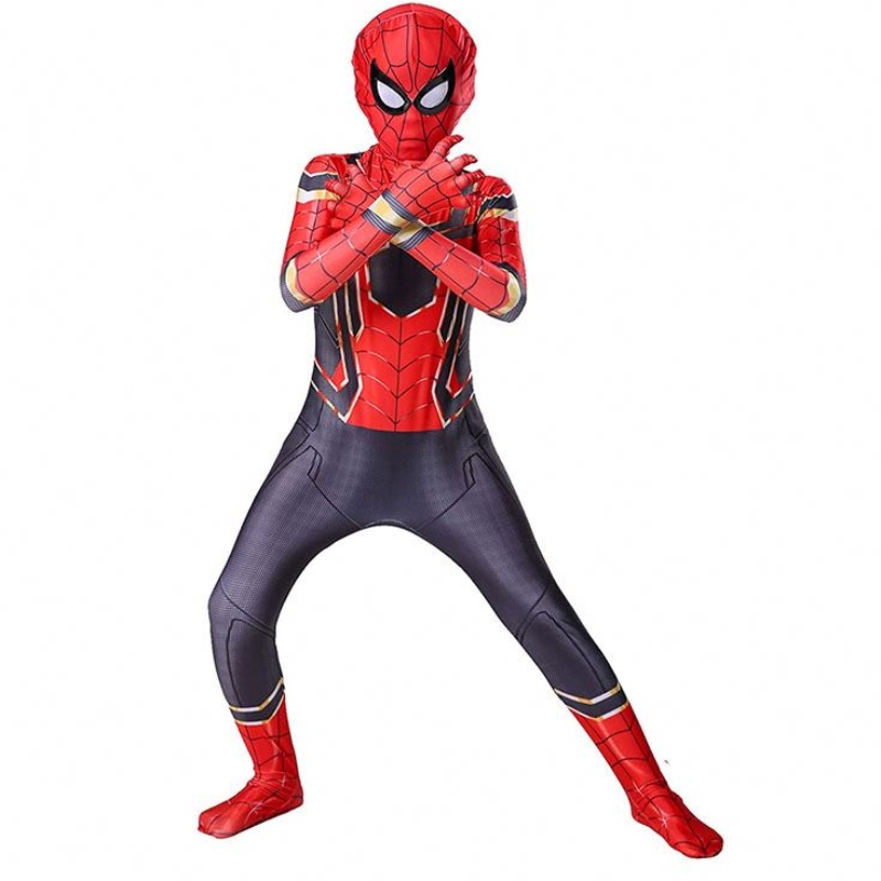 TV&FILME COSPLAY Costume Zentai Spiderman Homem Superhero Bodysuit Spandex Terno para crianças feitas sob medida